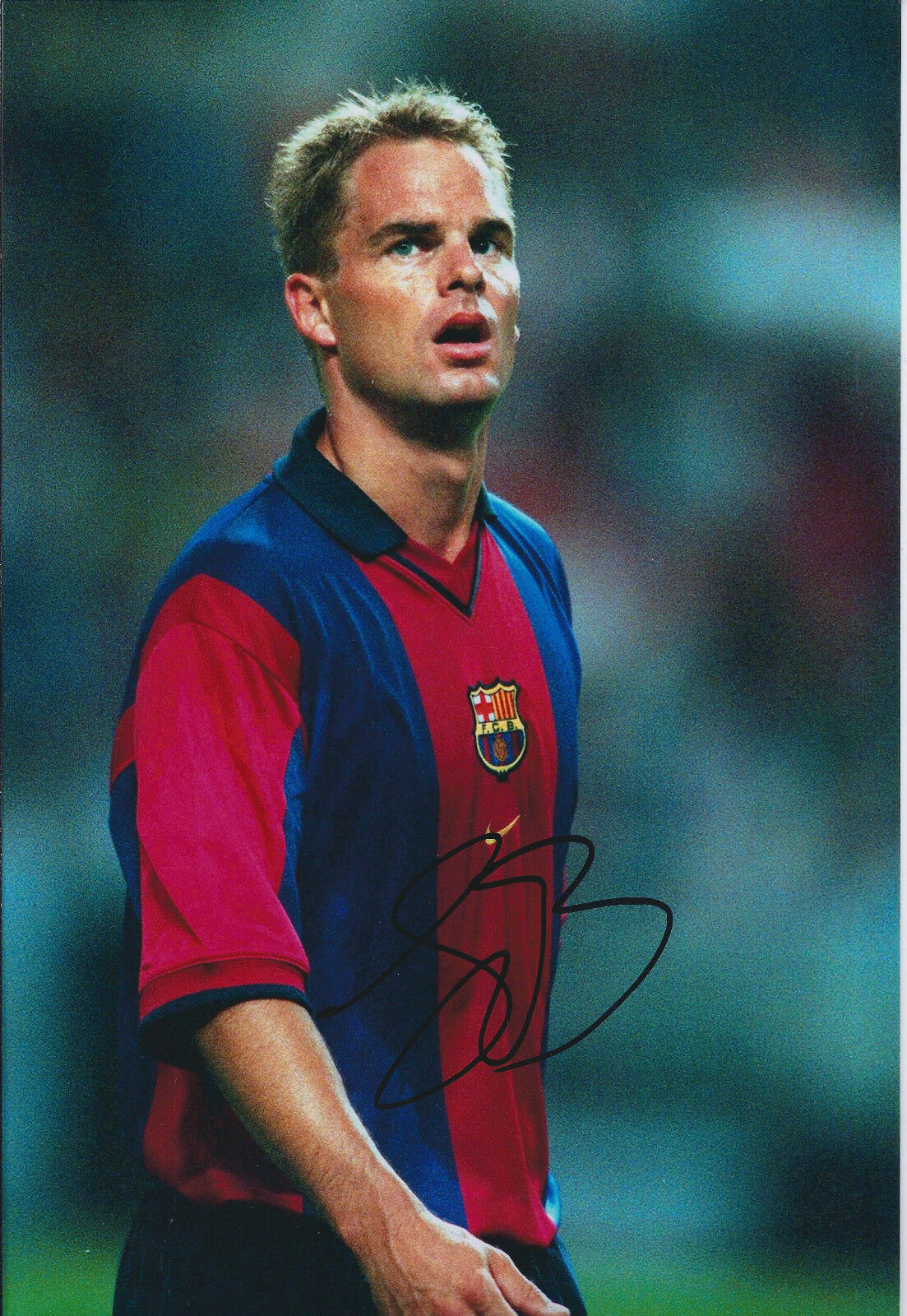 Frank DE BOER Signed Autograph 12x8 Photo Poster painting AFTAL COA Barcelona Spain Legend