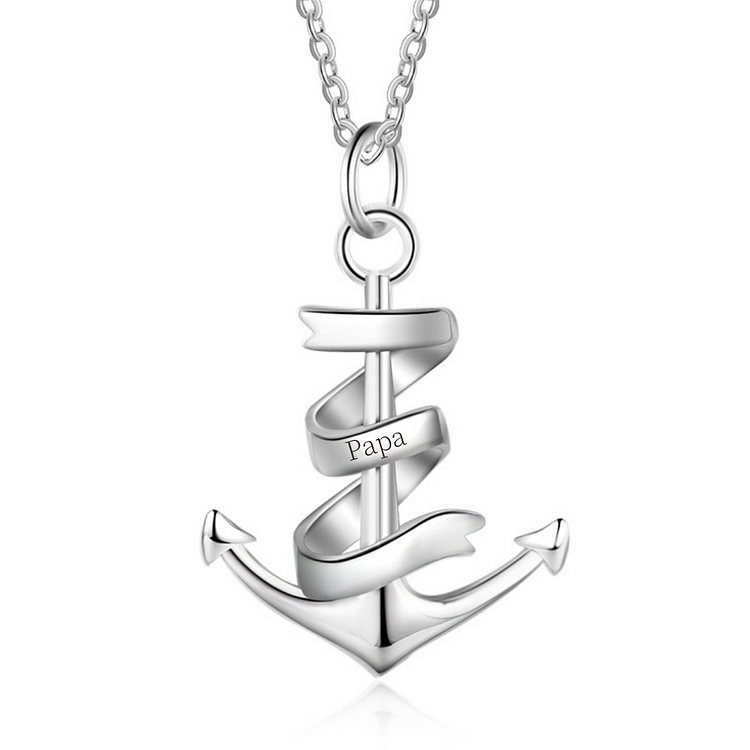 Collier d'ancre marine nautique Pirate ancre pendentif 1 Prénom Personnalisés Collier Homme Jessemade FR