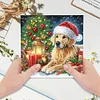 6Pcs DIY Christmas Deer Bear Dog Diamond Painting Cards