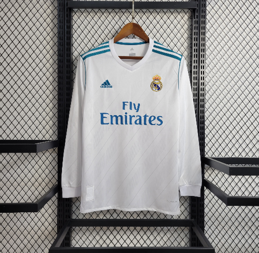 Long Sleeve 2017/2018 Real Madrid Home Retro Football Shirt