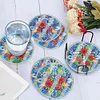(US Local)6 PCS Acrylic Washable Diamond Painting Art Coasters Kits with Holder (Cross)