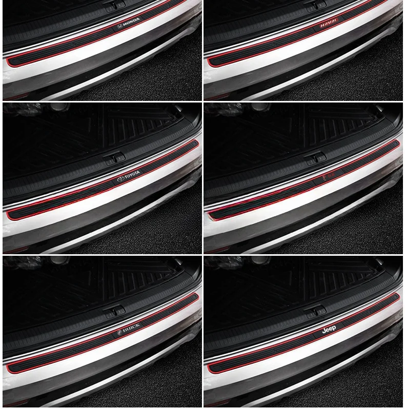 Car silicone door sill protection strip (with special car logo) 
