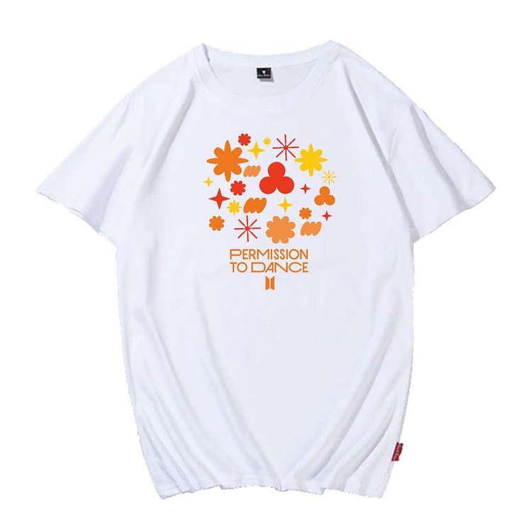 Permission To Dance Print Casual Candy Color T-shirt