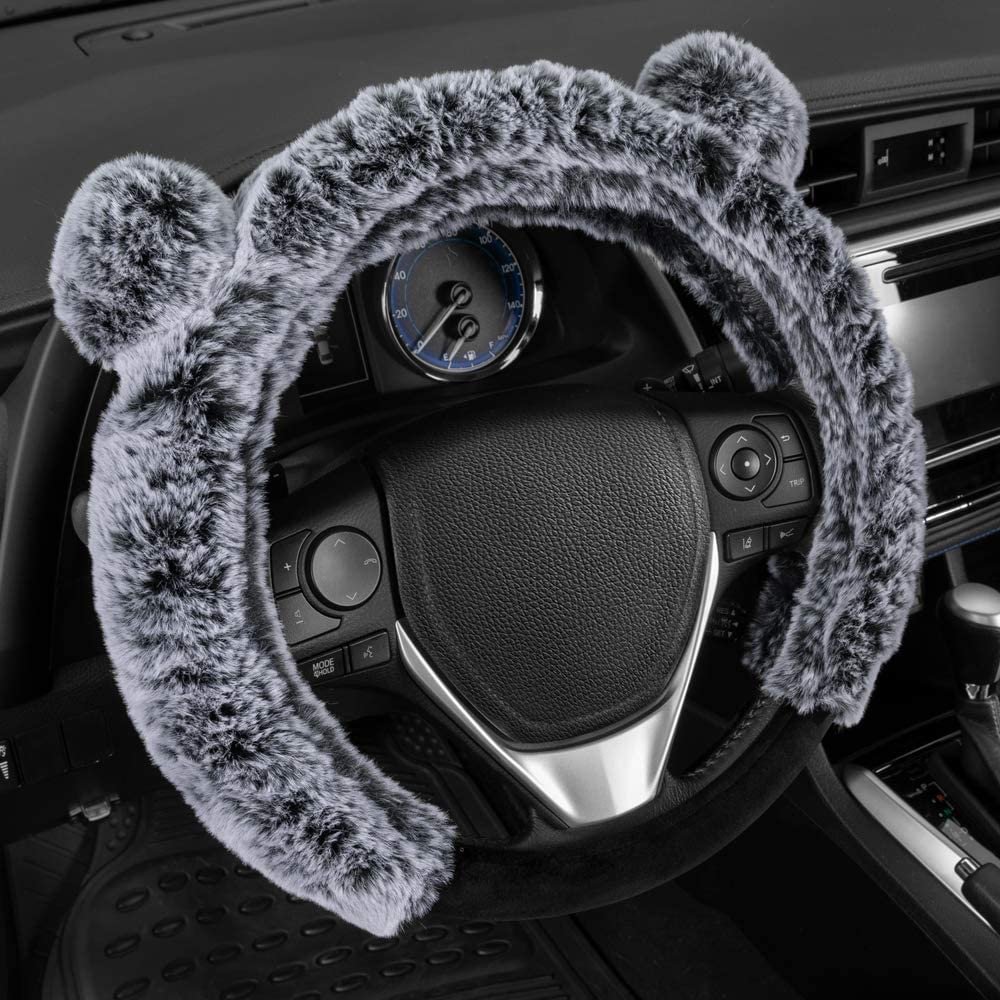 14.5”~15” Car Steering Wheel Cover Super Soft Winter Plush Steering Wheel Cover