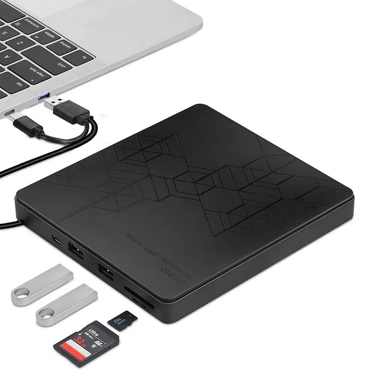 Lecteur dvd externe, usb 3.0 Type-c Cd Dvd +/-rw Lecteur optique Usb C  Burner Portable pour Pc Portable Desktop Macbook