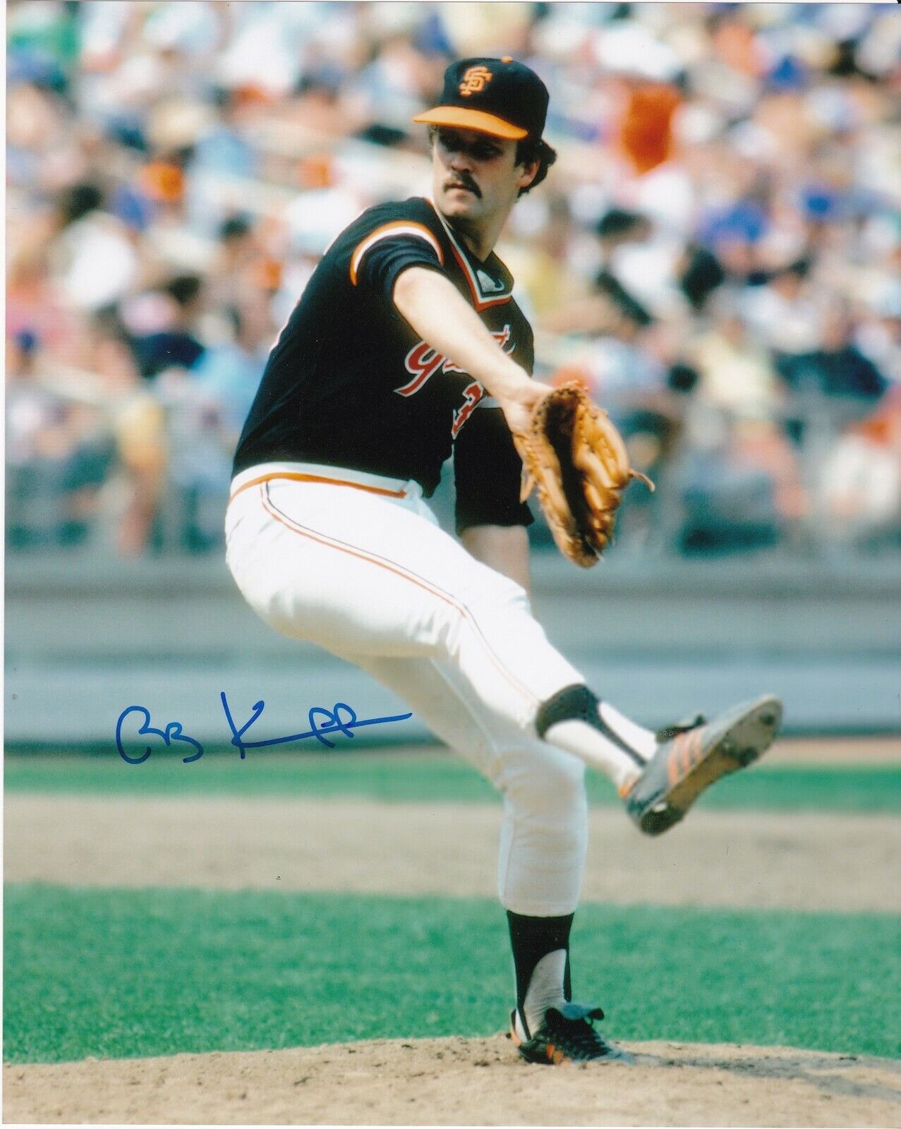 BOB KNEPPER SAN FRANCISCO GIANTS ACTION SIGNED 8x10