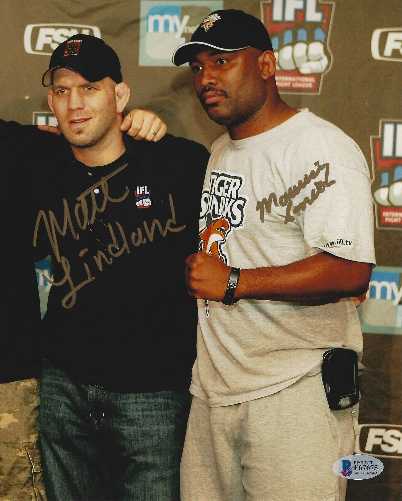 Matt Lindland & Maurice Smith Signed 8x10 Photo Poster painting BAS Beckett COA UFC IFL Picture