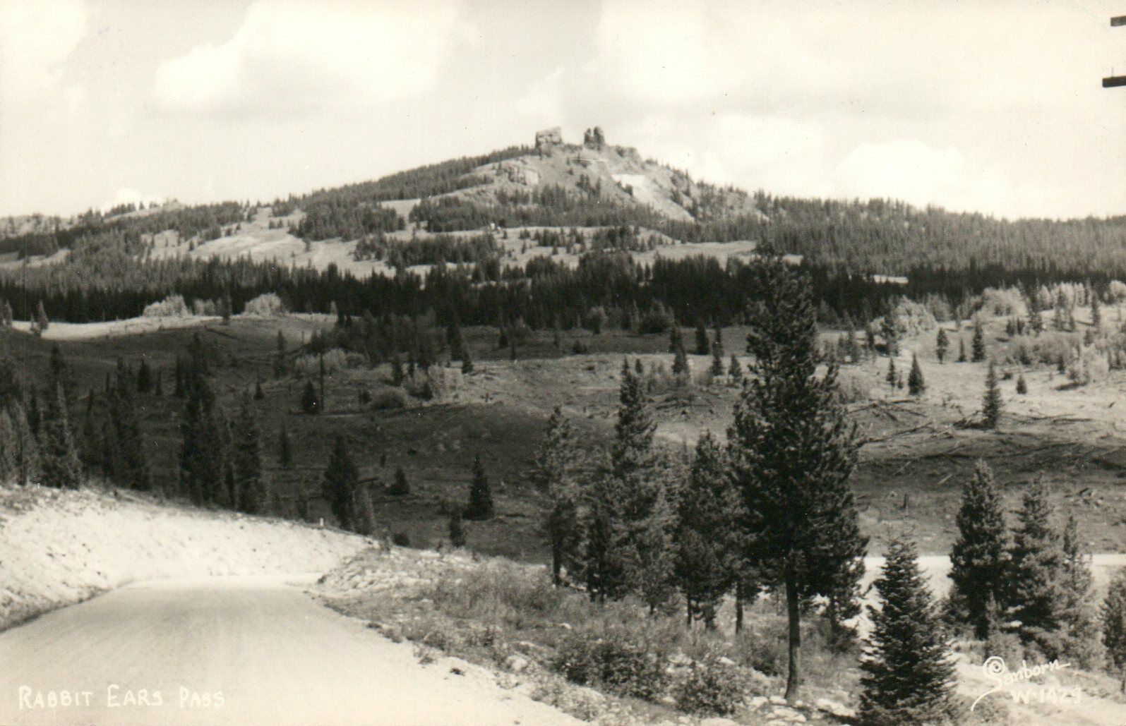 Vintage Rabbit Ears Pass Rocky Mountains Colorado RPPC Real Photo Poster painting Postcard