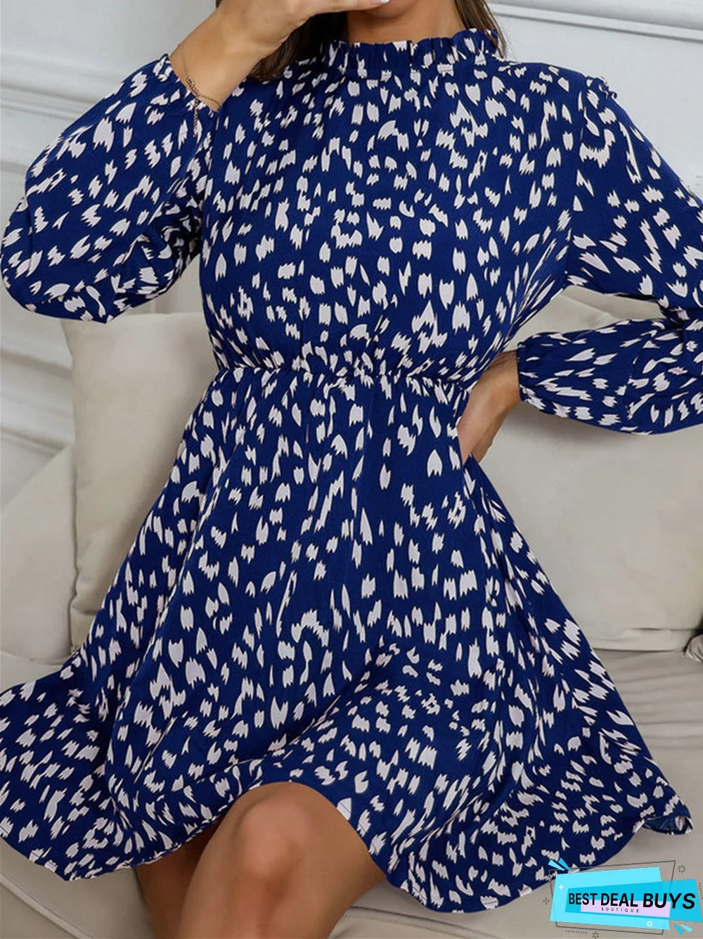 Temperament Strap Long Sleeve Dress