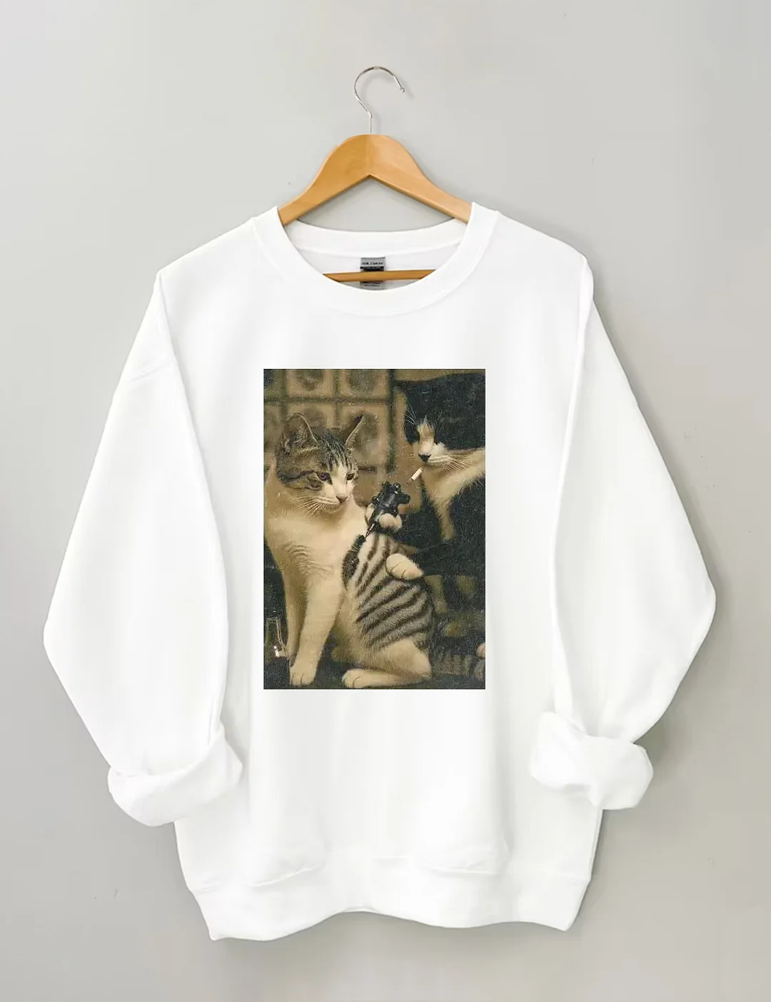 Funny Cat Tattoo Sweatshirt