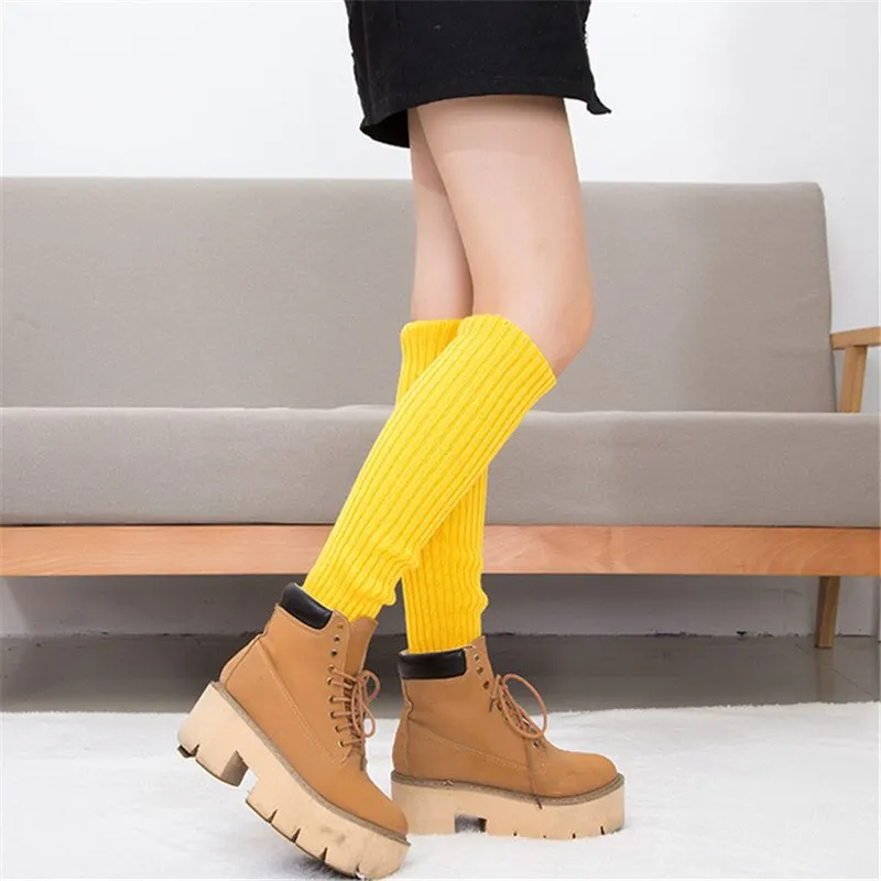 Leg Warmers Women Elegant Winter Warm Trendy All-match Womens Korean Style Knitting Keep Knee Students Leisure Female Chic 2020