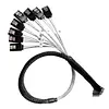 Slim Line SAS4.0 SFF-8654 8i to SATA 8 Ports 12Gbps 50cm Adapter Cable