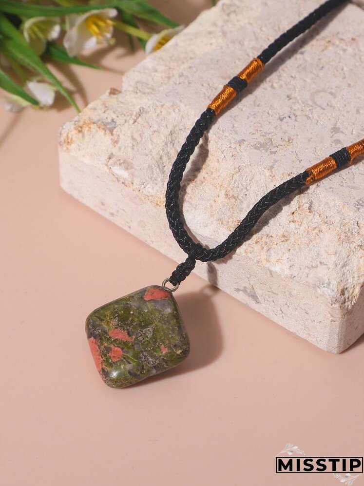 Geometric Stone Charm Necklace