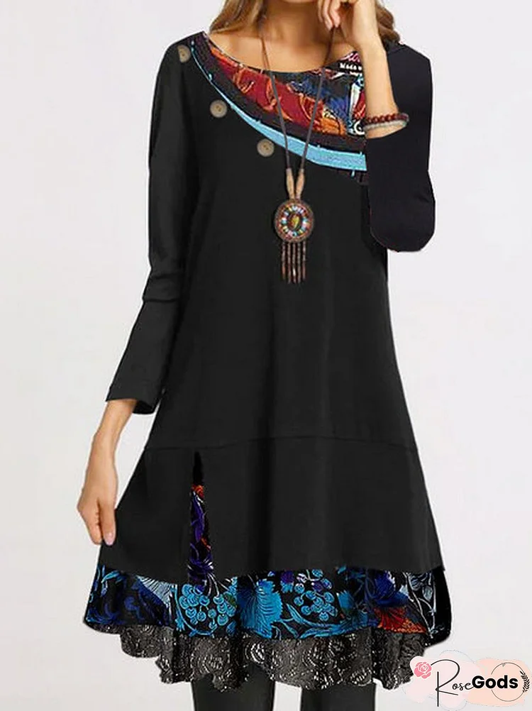 Ethnic Regular Fit V Neck Dresses