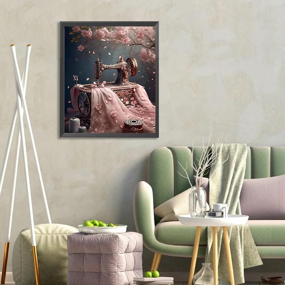 Diamond Painting - Full Round Drill - Cherry Blossom Sewing(Canvas|30*35cm)