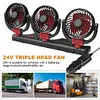 3 Head Electric Car Fan 2 Speeds Auto Air Circulation Fan for Home Desk Office