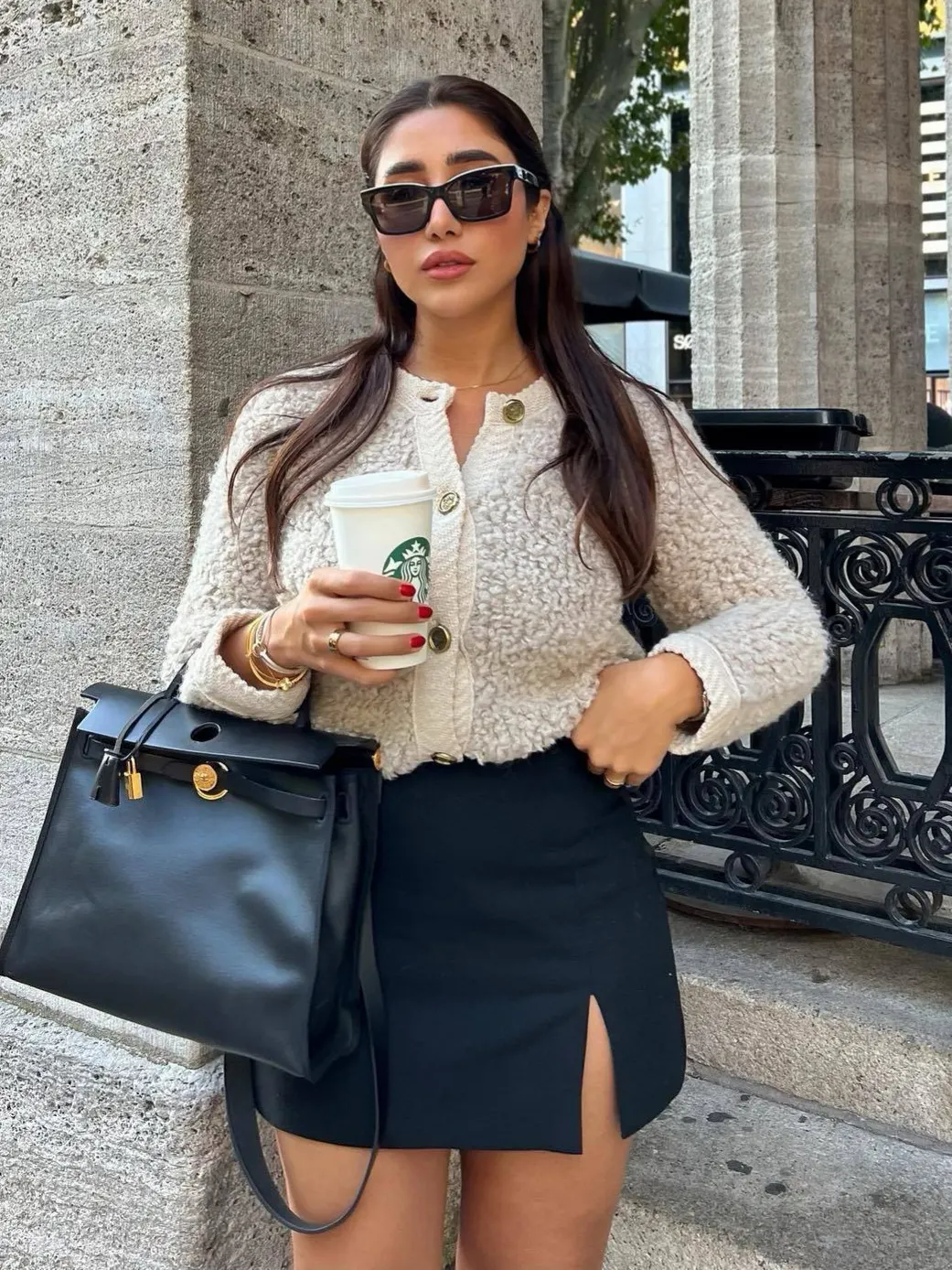 Nigikala Nigikala Autumn And Winter New Women's Pure Color Small Fragrant Knitted Shirt Short Hair Coat B62822