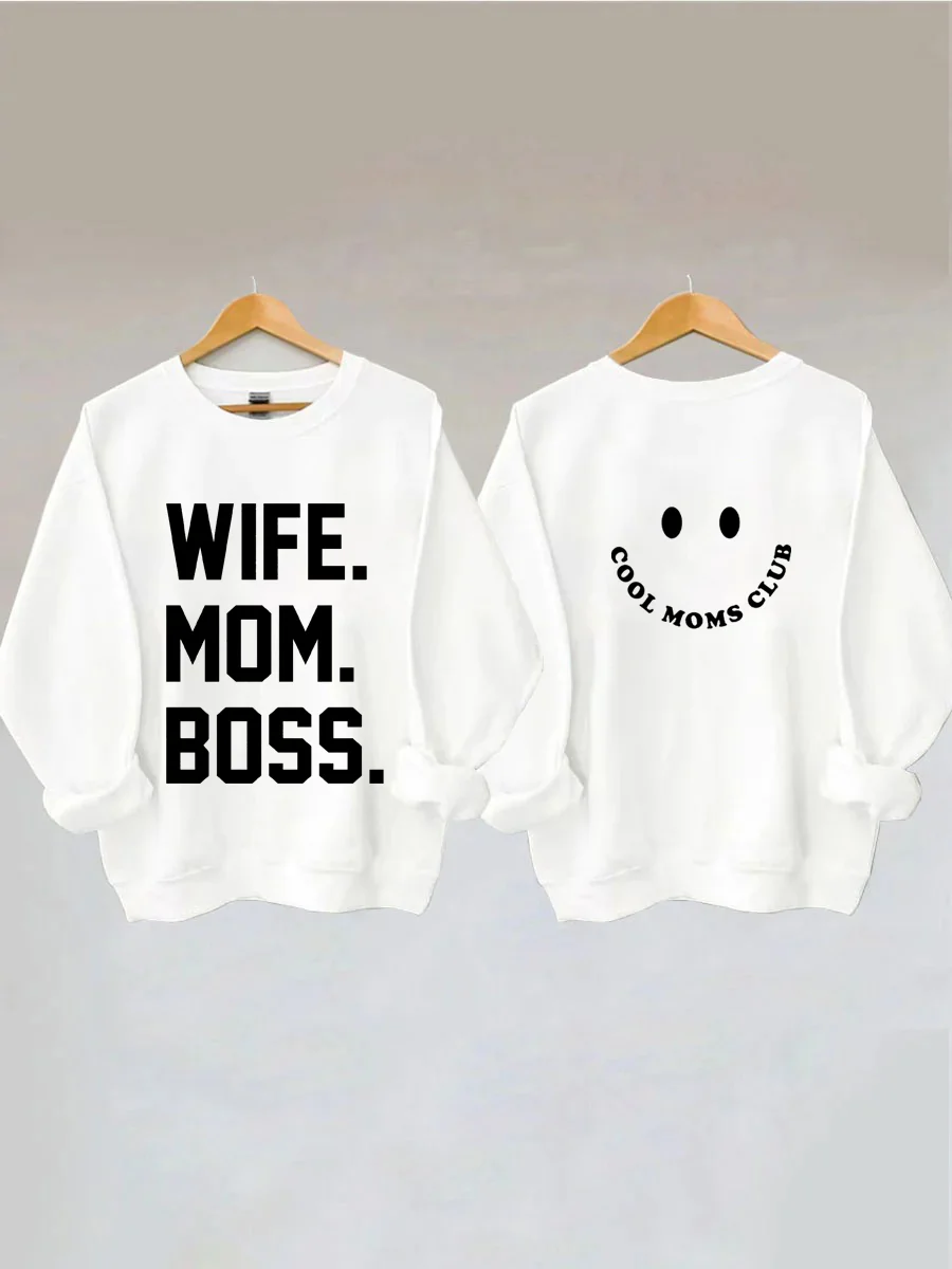 Wife Mom Boss, Cool Mom Club Sweatshirt