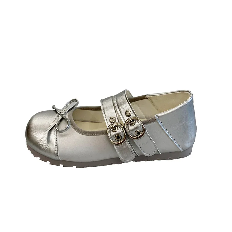 Tanguoant Tanguoant Vintage French Round Head Shallow Mouth Flat Single Shoes Women's 2024 New Summer Soft Sole Ballet Wind Mary Jane Shoes