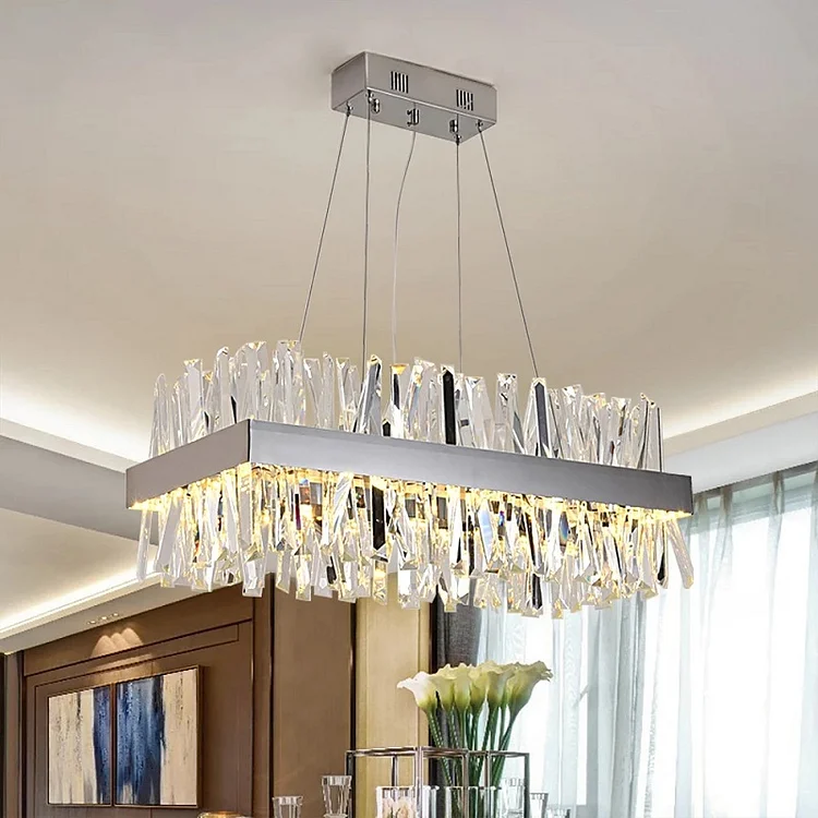 Contemporary Lighting Decorative Living Room Rectangular Crystal Chandelier Vjlight