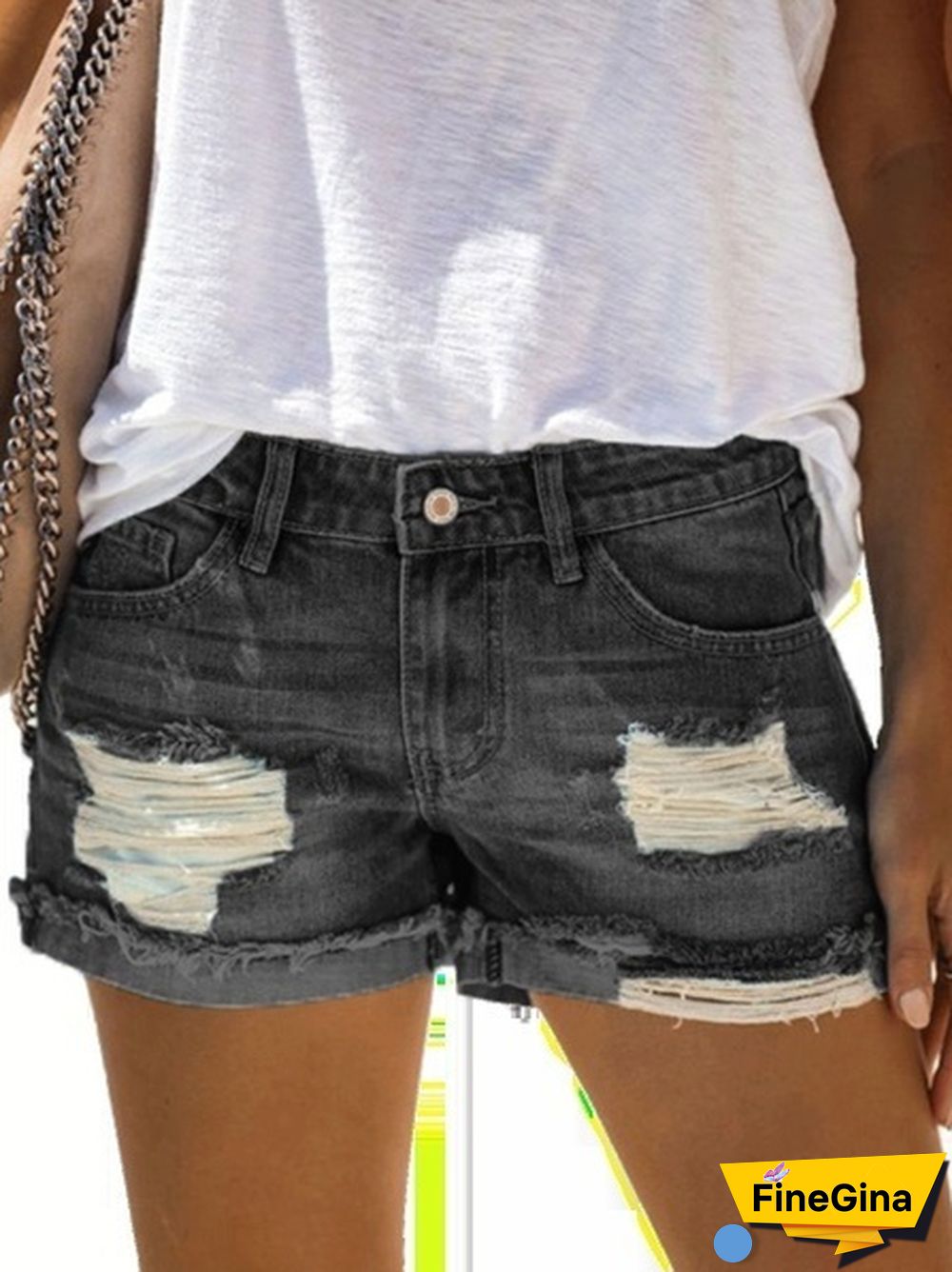 XS-5XL Plus Size Summer Women's Fashion Denim Shorts Blue Jeans Ripped Casual Pants High Waist Denim Pants Cool Streetwear