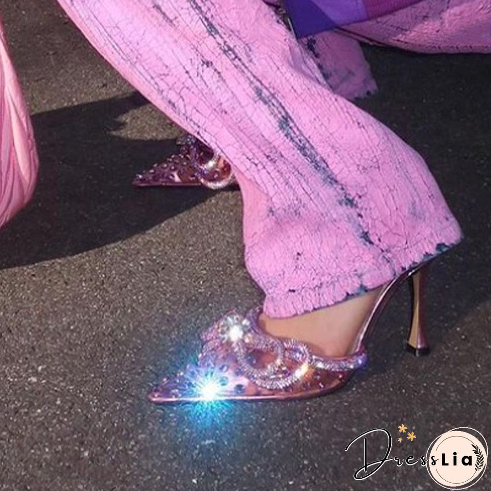 Tino Kino Luxury Crystal Sequined Bowknot Women Sandals Sexy Ankle Strap High Heels Female Pump Summer Wedding Prom Shoes