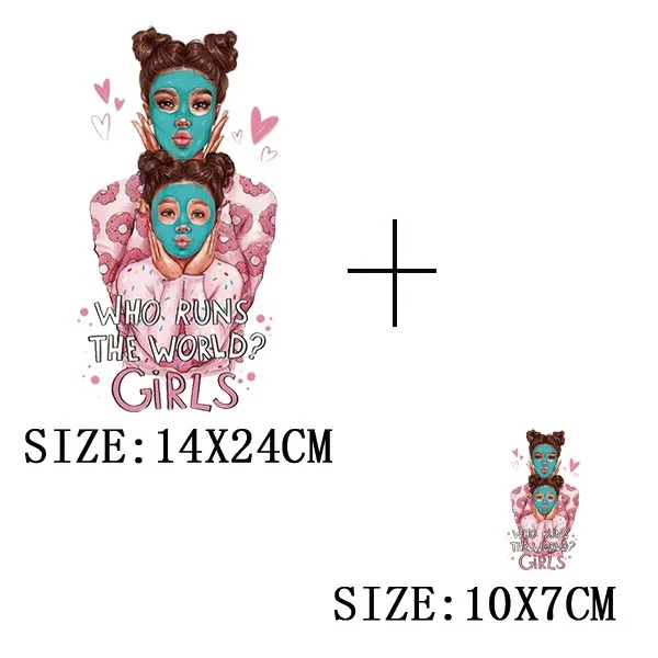 Mom&Baby Heat Sticker On T-shirt DIY Washable Iron On Transfer For Clothing Lovely Design On Clothes Patches Applique Decoration