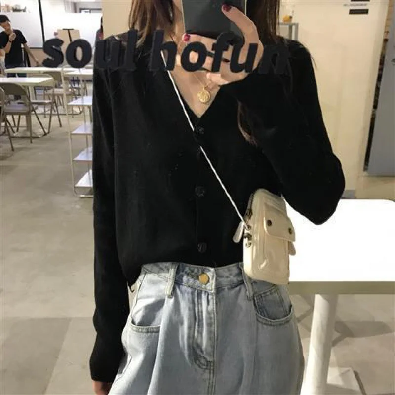 Toloer Toloer Autumn Dress 2024 Korean Version Loose Short Money With Long Sleeve Small Knit Cardigan Coat Female Thin Money-Outfit Ideas