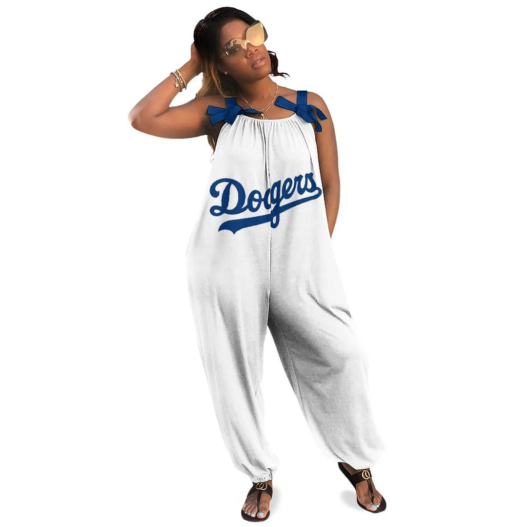 Women Plus Size Jumpsuits Loose Casual Print Retro Strappy Jumpsuit in Pattern,Blue,Red,