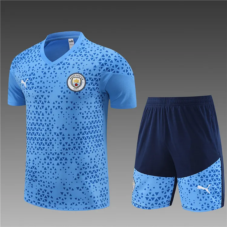 2023-24 Manchester City Light Blue Short Sleeve Training Jersey