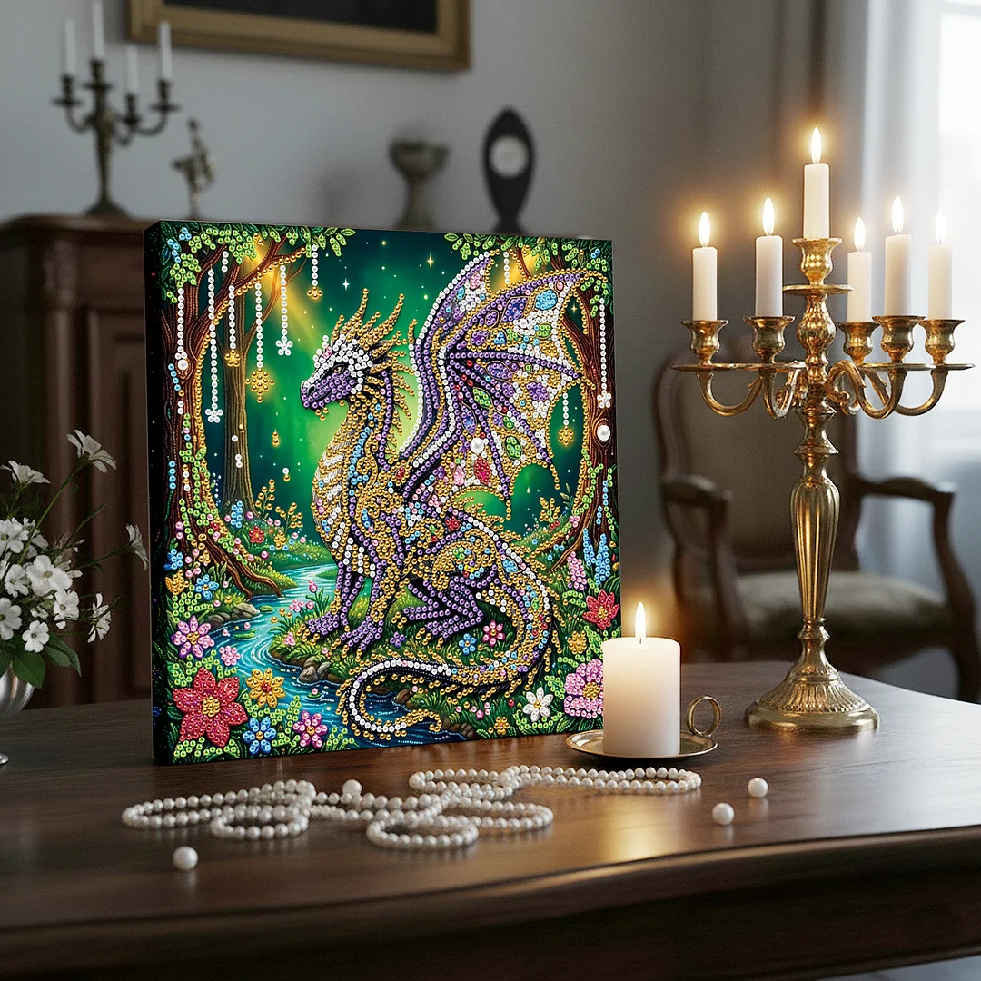 Forest Dragon - DIY Pearl Diamond Art Kit With Frame 25*25cm