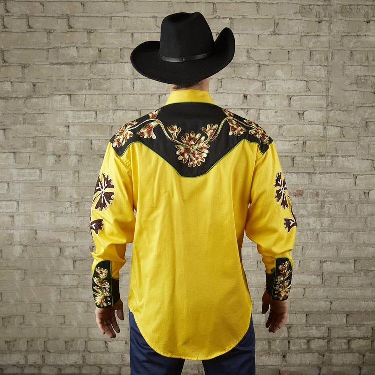 Men's Western Vintage Embroidered Shirt