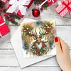 (US Only)6PCS DIY Christmas Elk Diamond Art Greeting Cards Congratulations Cards & Gifts