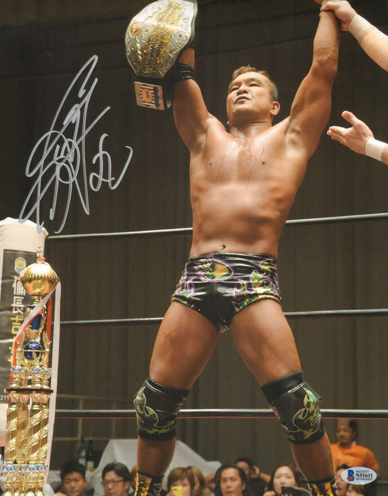 Masato Tanaka Signed 11x14 Photo Poster painting BAS COA ECW New Japan Pro Wrestling Zero1 AWA 2