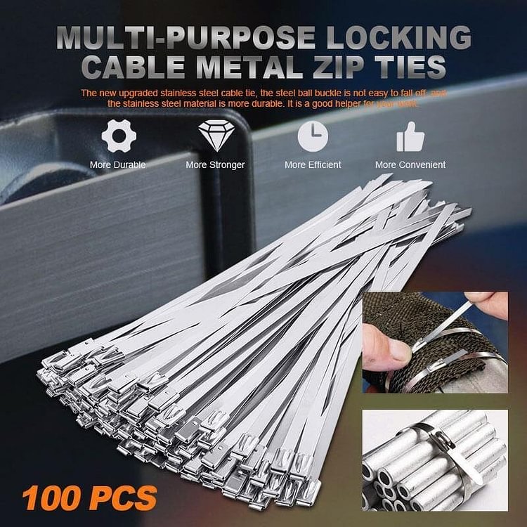 Stainless Steel Cable Ties (100 Pcs)