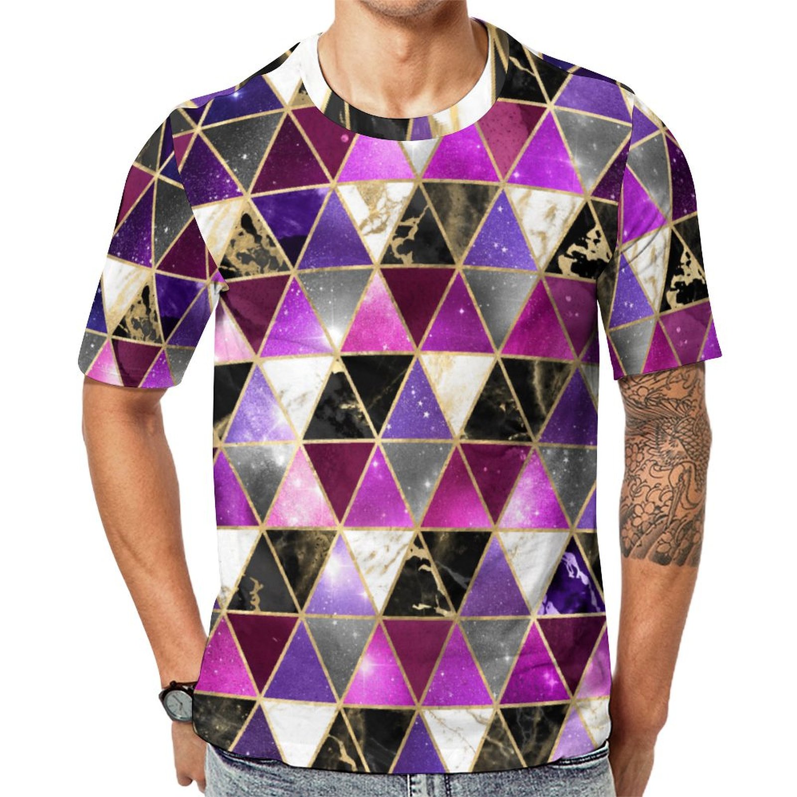 Galaxy Universe Geometric Short Sleeve Print Unisex Tshirt Summer Casual Tees for Men and Women Coolcoshirts