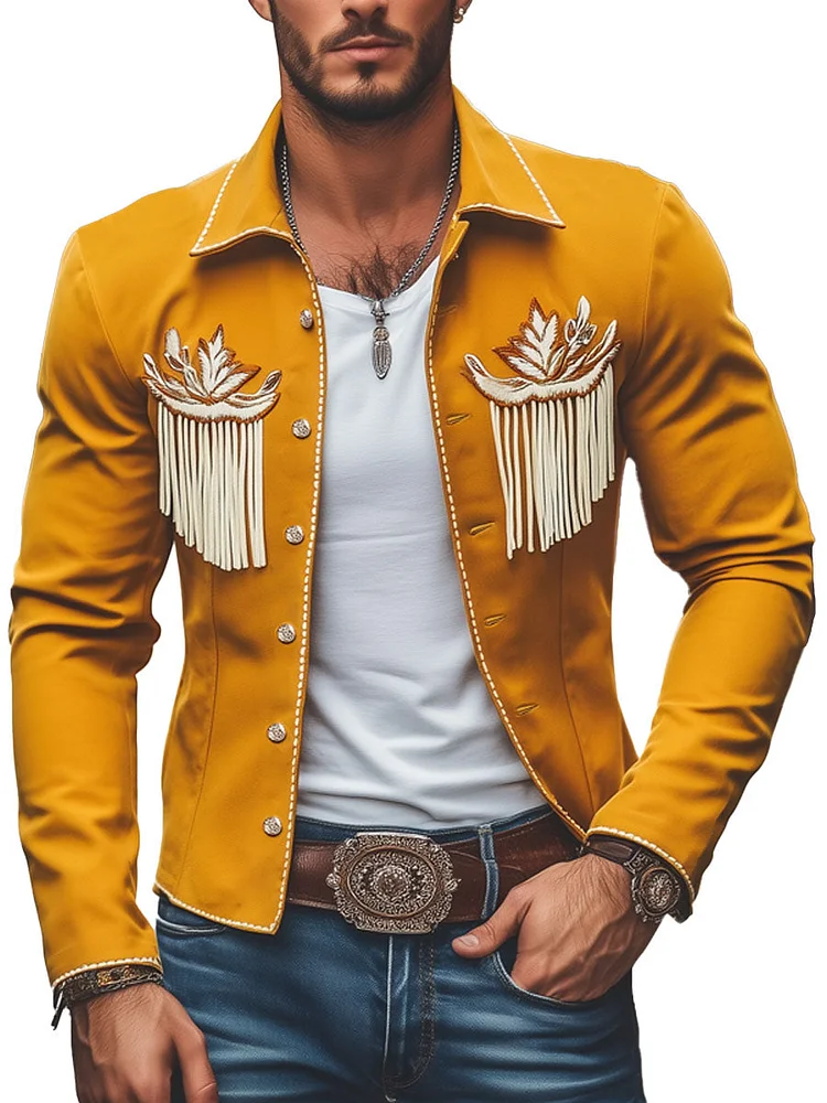 Men's Vintage Tassel Embroidered Western Style Jacket