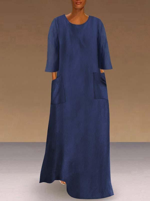 Women's Long Sleeve Scoop Neck Max Dress