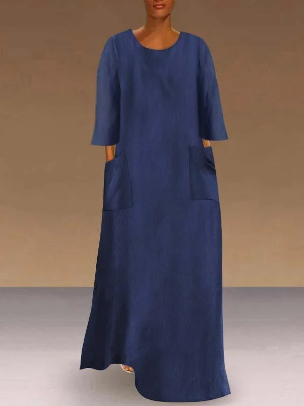 Women's Long Sleeve Scoop Neck Max Dress