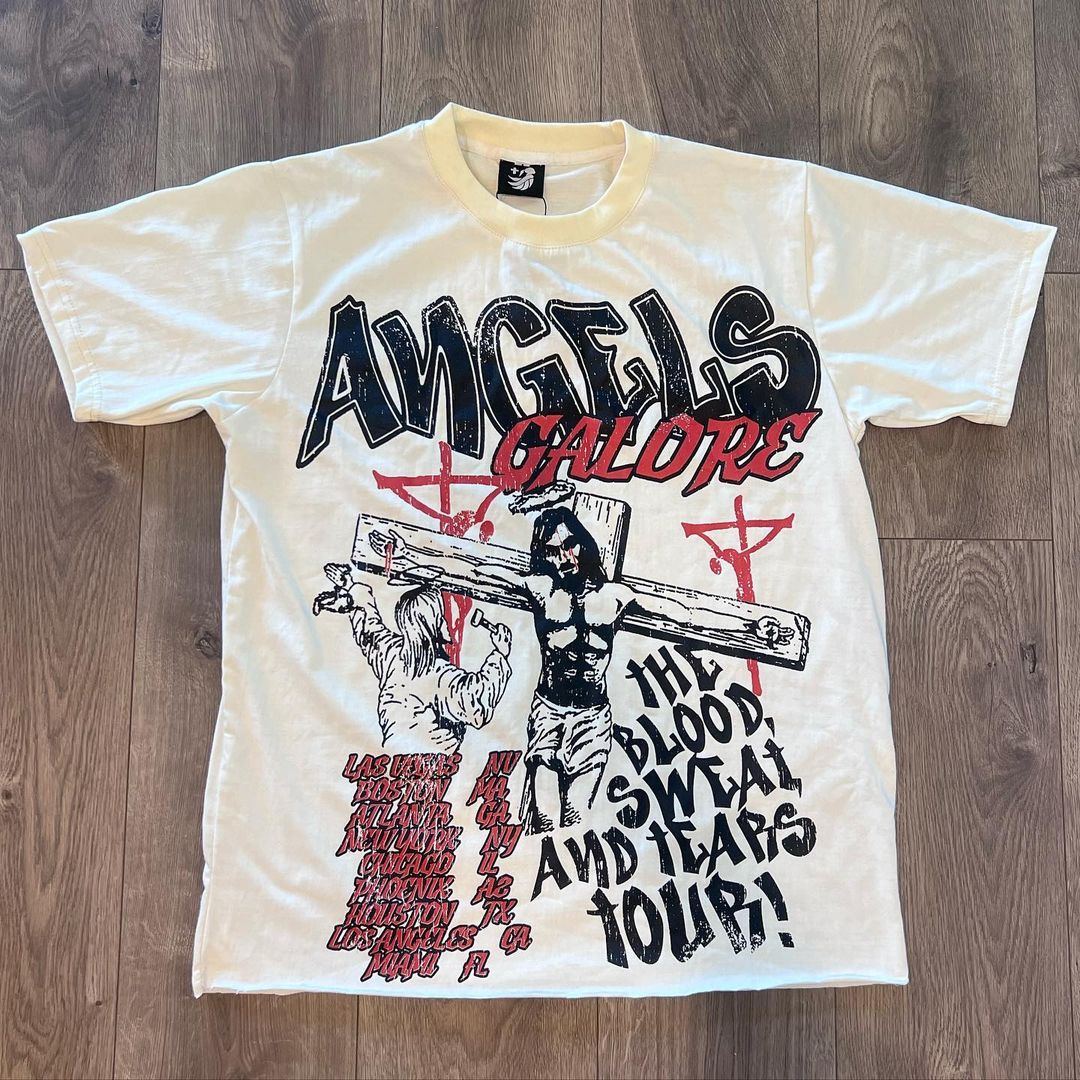 Jesus Blood, Sweat & Tears Tour Print Casual Cotton T-Shirt
