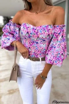 Floral Moment Off Shoulder Puff Sleeve Top