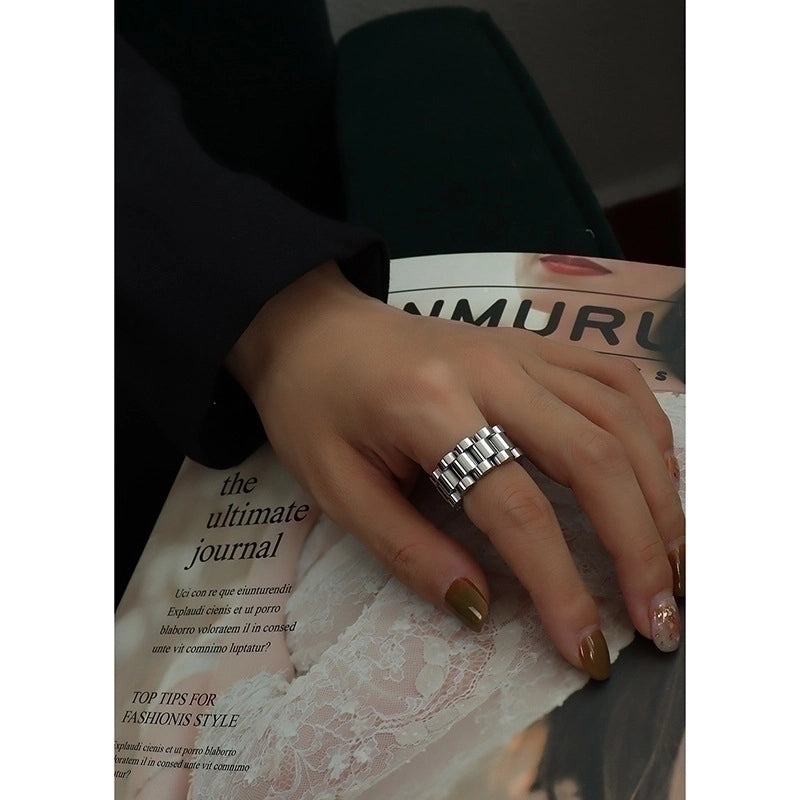 Minimalist Solid Color 304 Stainless Steel 18K Gold Plated Plating Rings