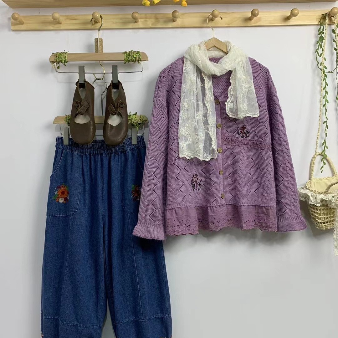 Chicfifth Sweater Women Winter Long Sleeve High Quality Autumn Vintage Top Knitted Cardigan