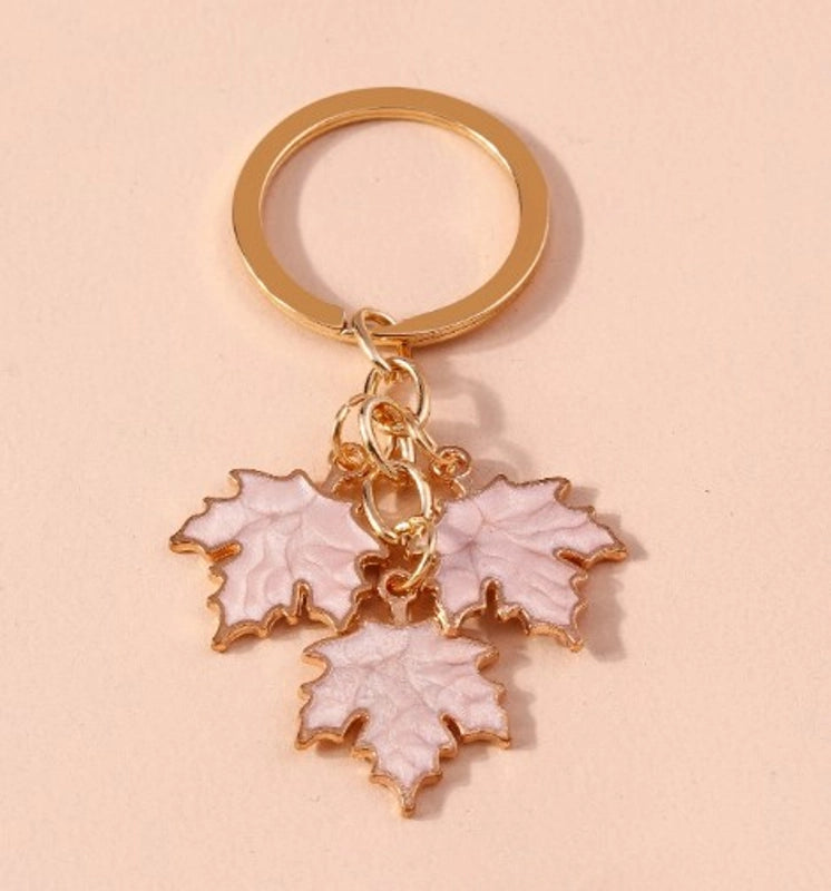 IG Style Ginkgo Leaf Alloy Enamel Bag Pendant Keychain