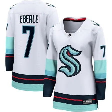 Women's Seattle Kraken #7 Jordan Eberle  White Away Jersey