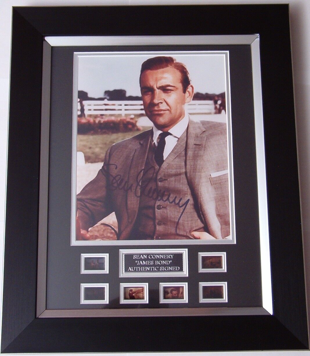 Sean Connery ‘Goldfinger’ Autographed 8x10 Photo Poster painting CoA Matted & Framed Film Cells!