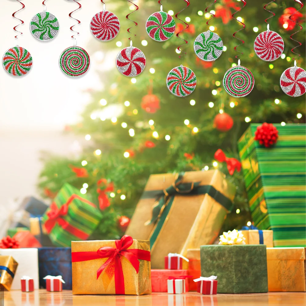 12pcs Diamond Painting Art Pendant Snowman Special Shape Christmas