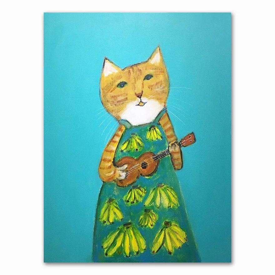 Cartoon Cat Posters And Prints Canvas Oil Painting Wall Art Pictures For Living Room Kid's Bedroom Nursery Cuadros Home Decor