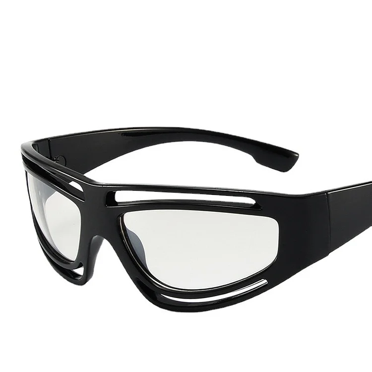 Traceeye New Punk One Piece Sunglasses Women 2000'S Brand Designer Y2k Sunglasse Wrap Around Sunshade Glasses Men Eyewear UV400 Goggles