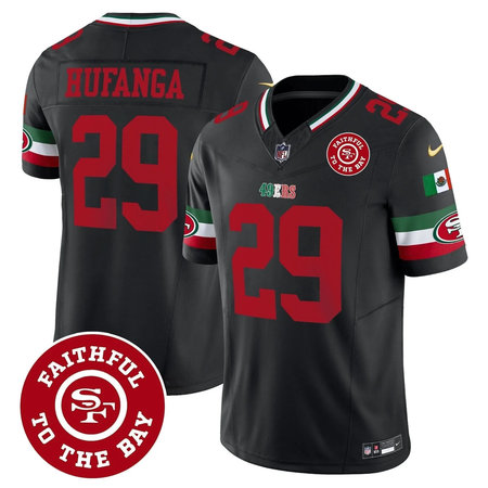 Men's San Francisco 49ers #29 Talanoa Hufanga Black Mexico Faithful To The Bay Patch Vapor F.U.S.E. Limited Jersey